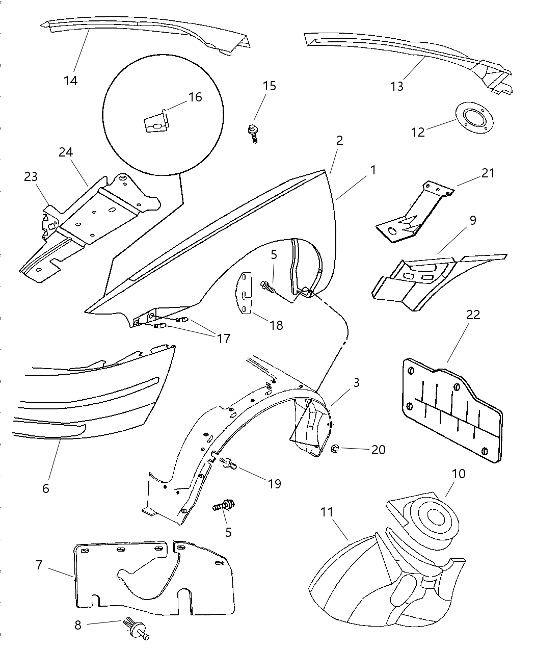 Mopar 4696902 Fender Bracket