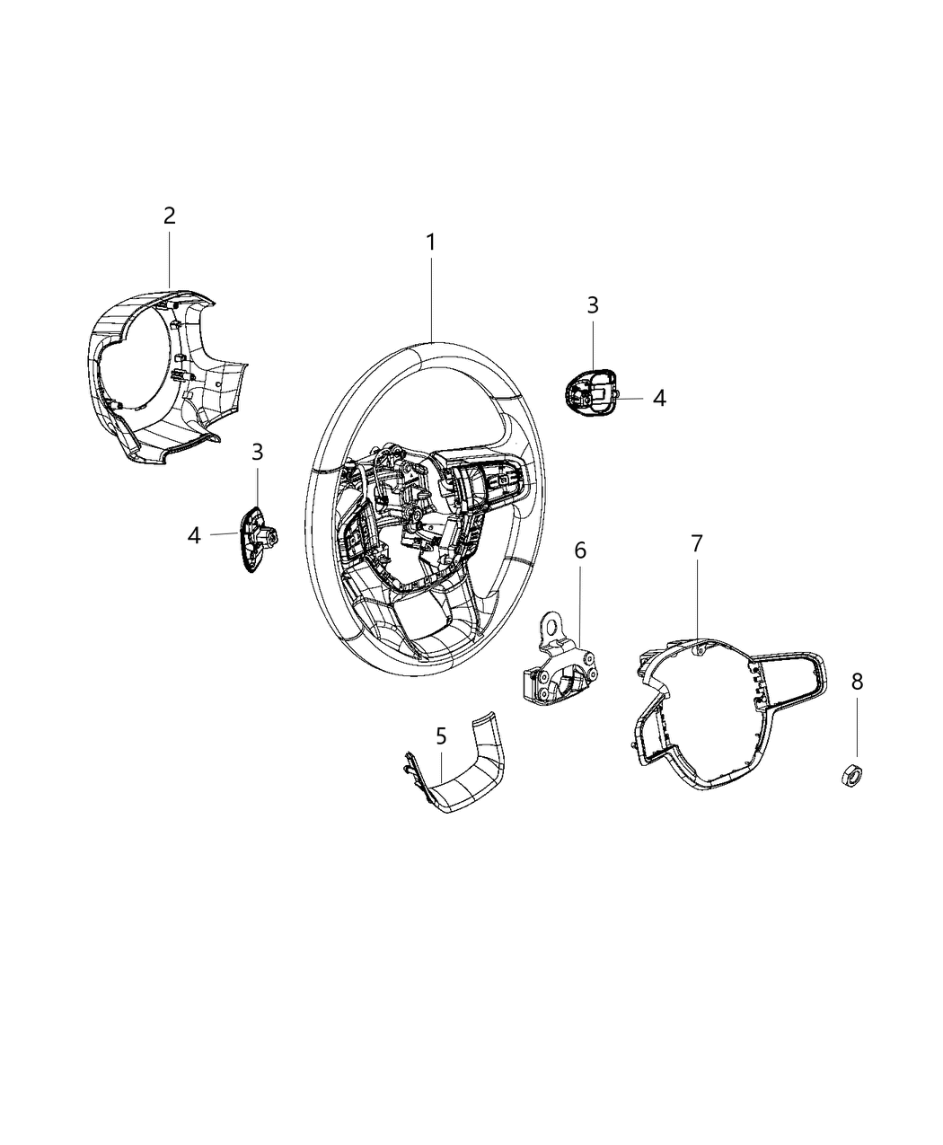 Mopar 6WA74TX7AA Bezel Steering Wheel Upper