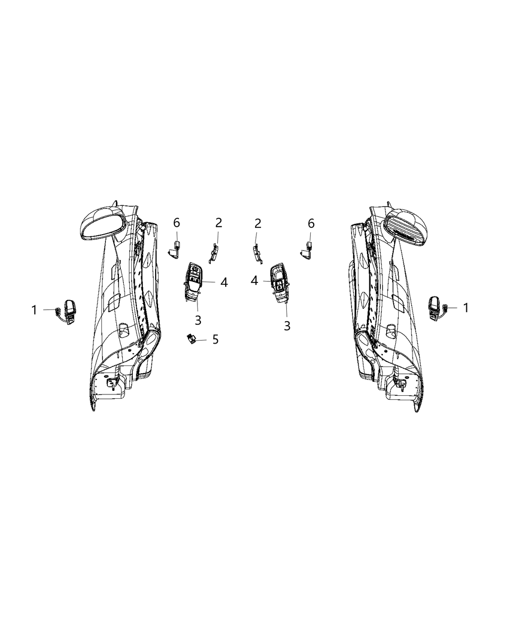 Mopar 5035276AD Switch And Bezel Power Window Cross Tread Film