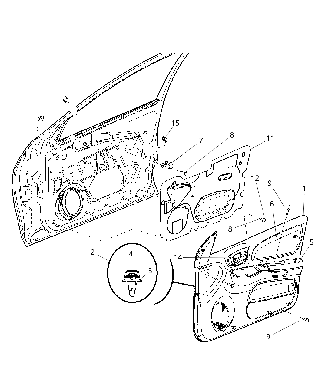 Mopar WR021DVAB Panel Front Door Trim