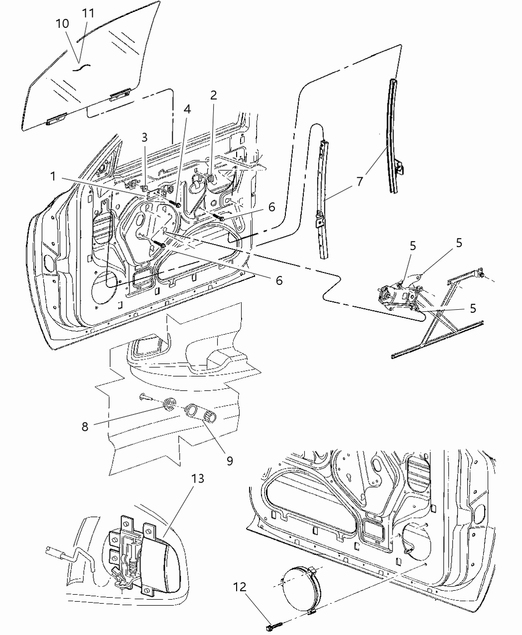 Mopar 55255775AB Channel Door Glass