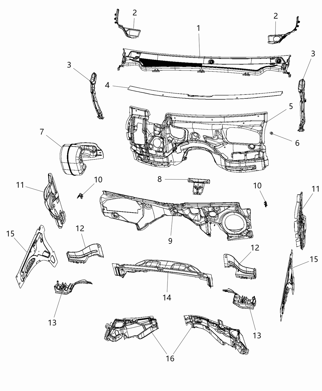 Mopar 68051459AJ Silencer Dash Panel - Engine Compartment