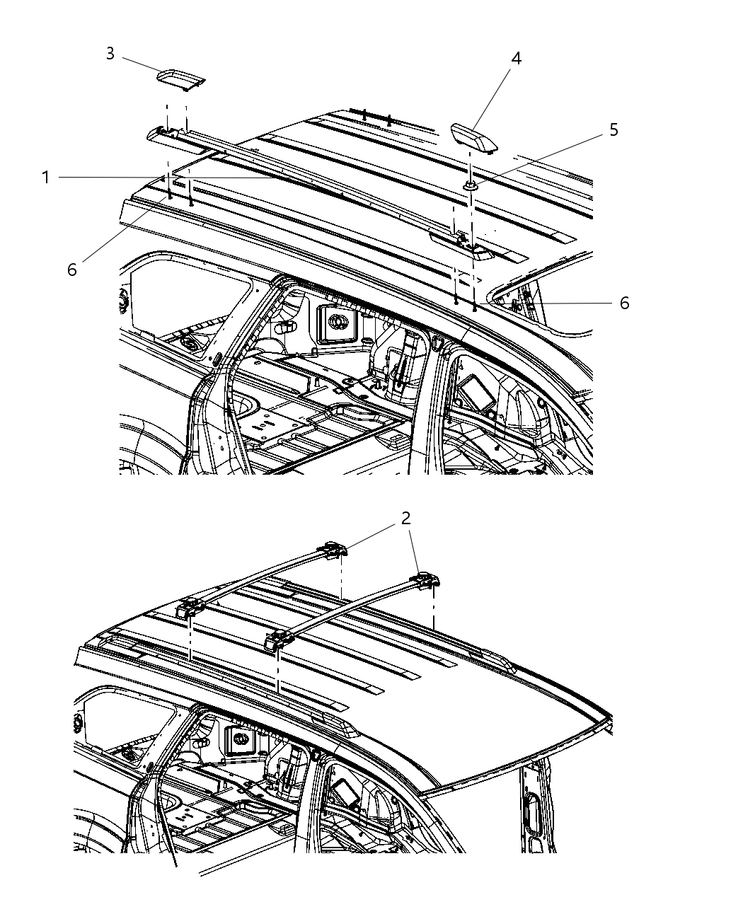 Mopar 5178271AA Rail Luggage Rack Cross
