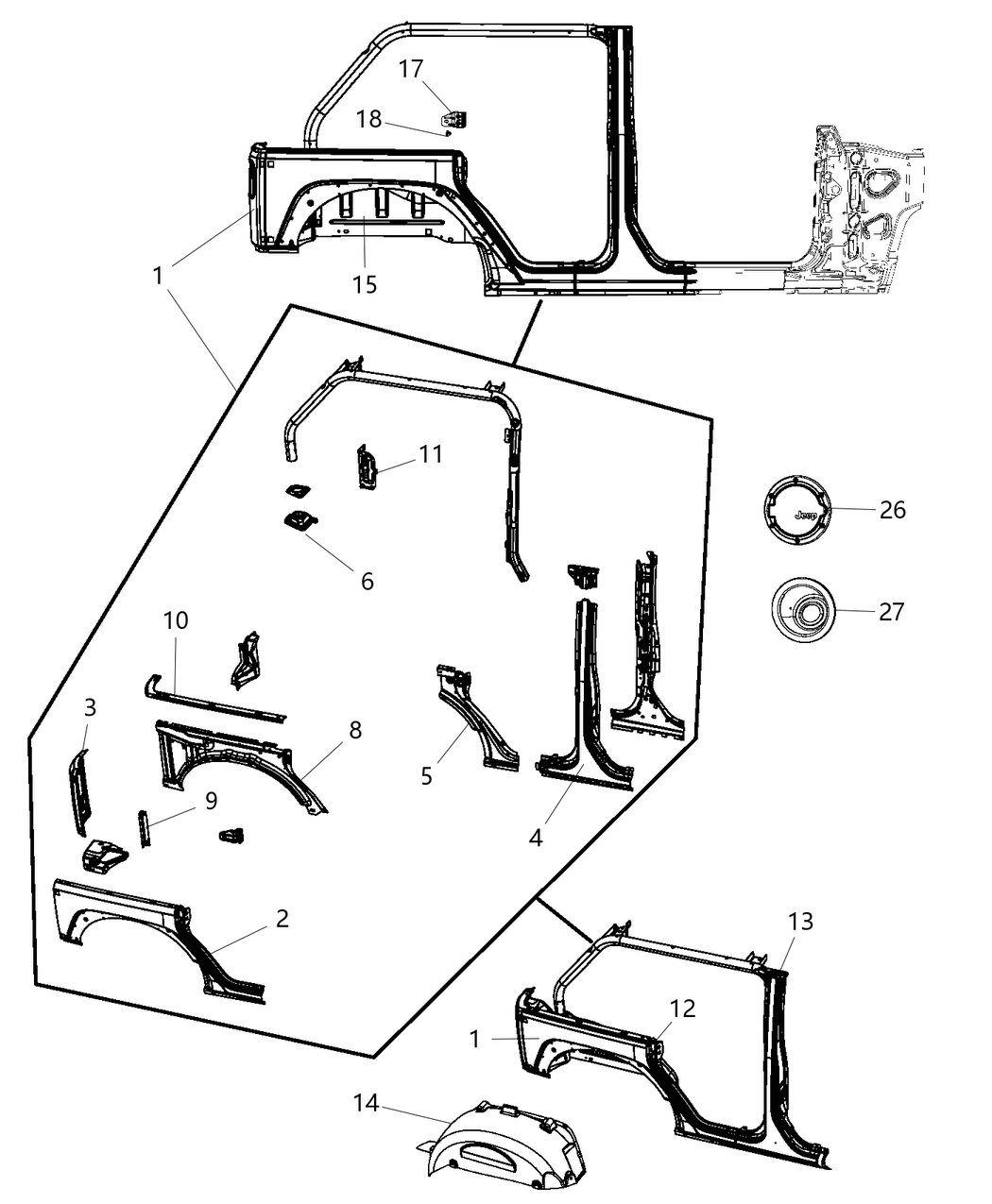 Mopar 55395780AD Reinforcement Door Striker