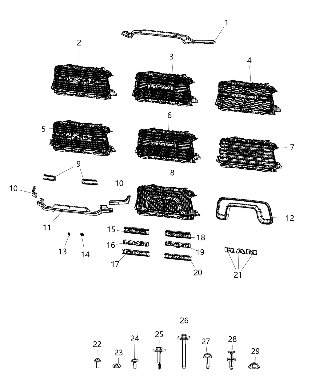 Mopar 6512791AA Lower Trim Nut