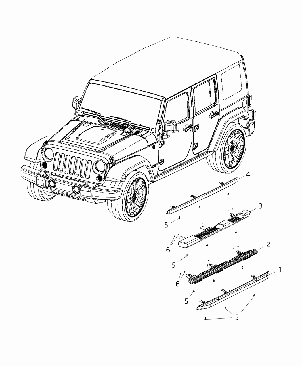 Mopar 68309747AB Sill Bodyside Rock Rail