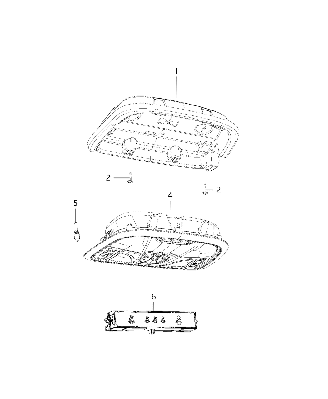 Mopar 5MK051DAAH Console Overhead