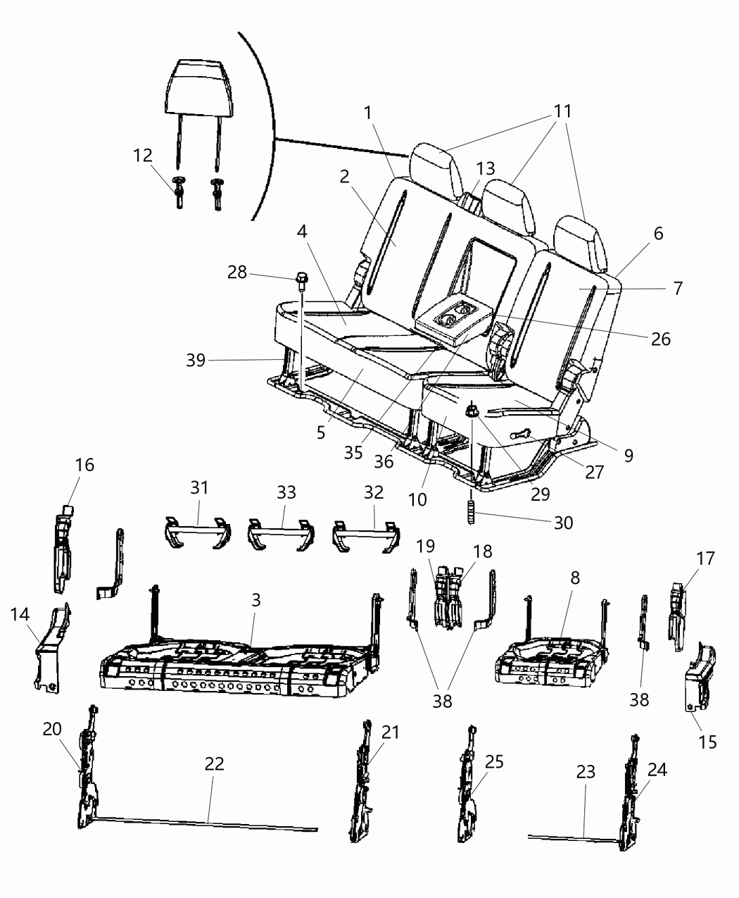 Mopar 1RG96GTVAA Handle Recliner