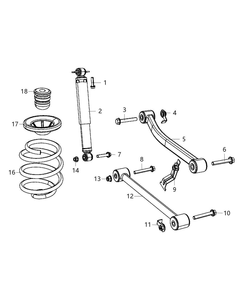 Mopar 68527965AA Shock Absorber Kit Suspension Rear