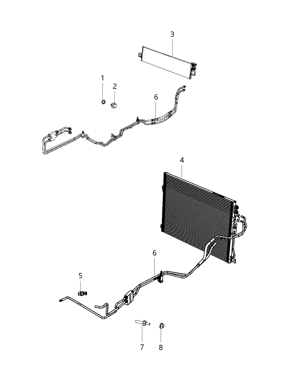 Mopar 68269932AB Hose And Tube Oil Cooler Pressure And Return