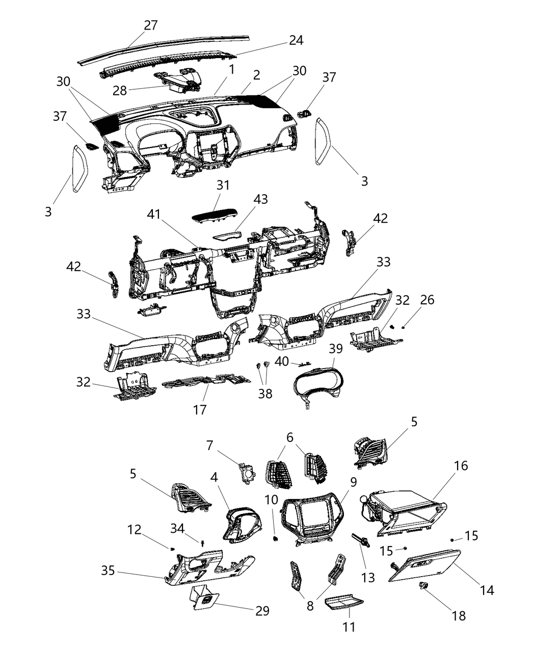 Mopar 68153756AA Bracket Instrument Panel Win Module