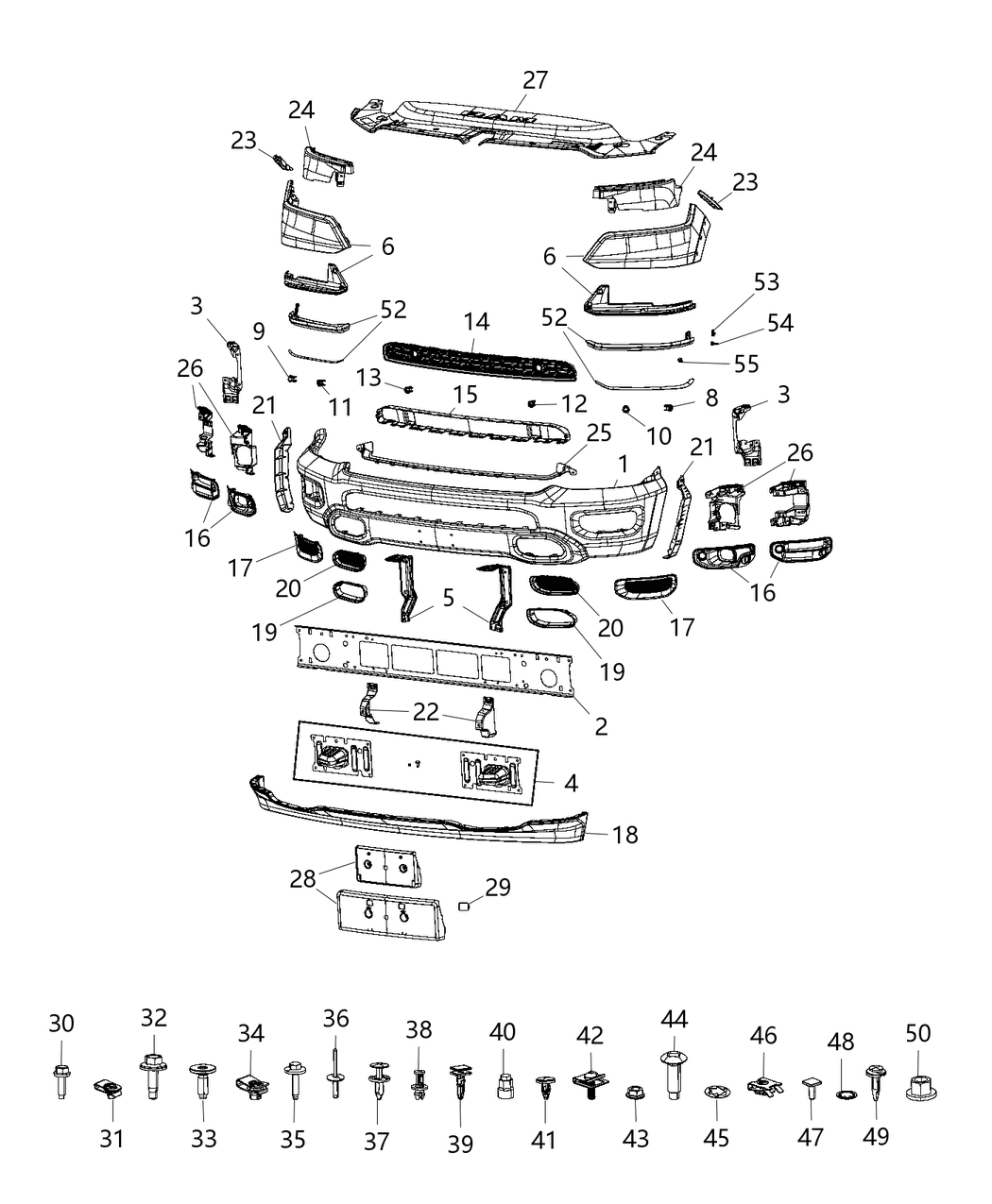 Mopar 6512055AA Bumper Bracket Nut