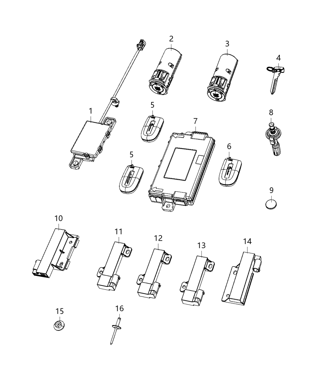 Mopar 68394202AA Transmitter Integrated Key Fob