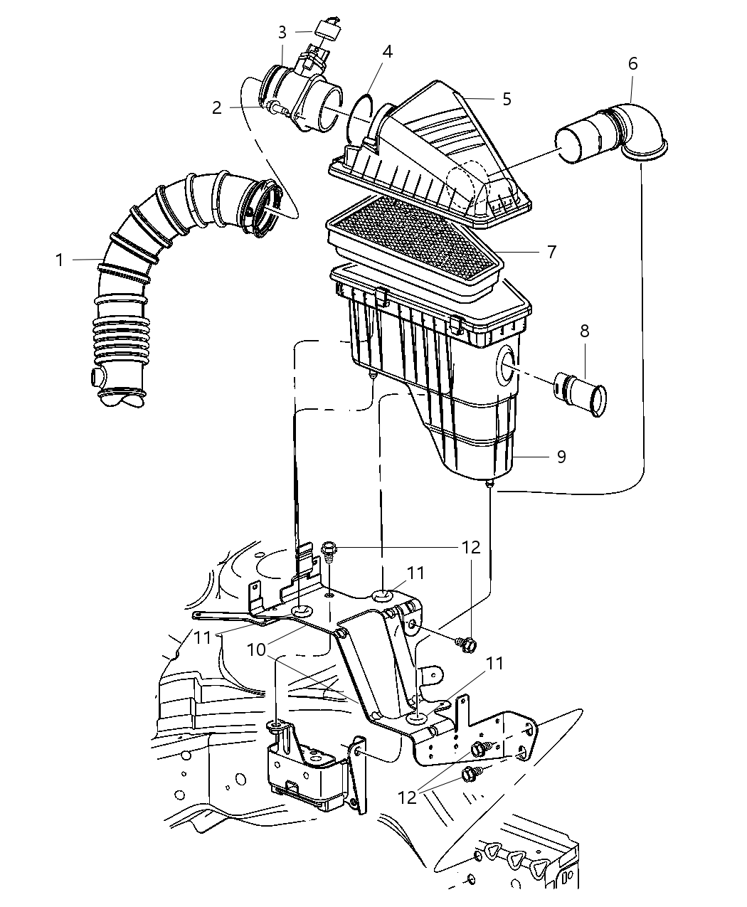 Mopar 4891559AB Hose Fresh Air Duct