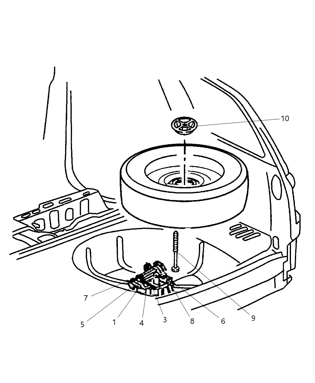 Mopar 6507962AA Wingnut Jack And Tire Hold Down