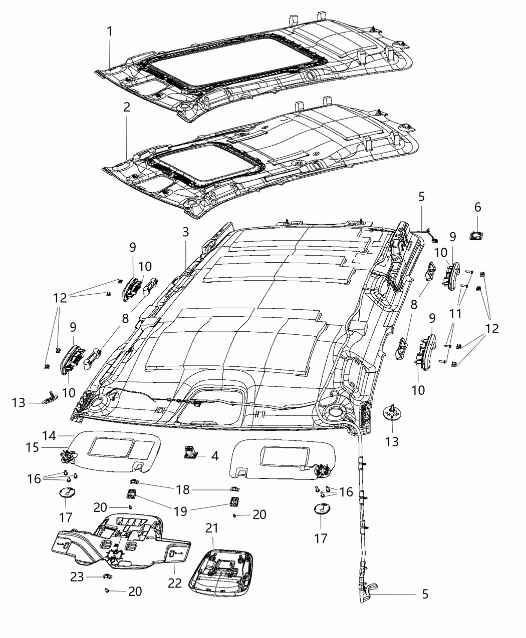 Mopar 6FX53DX9AC Headliner Skyliner