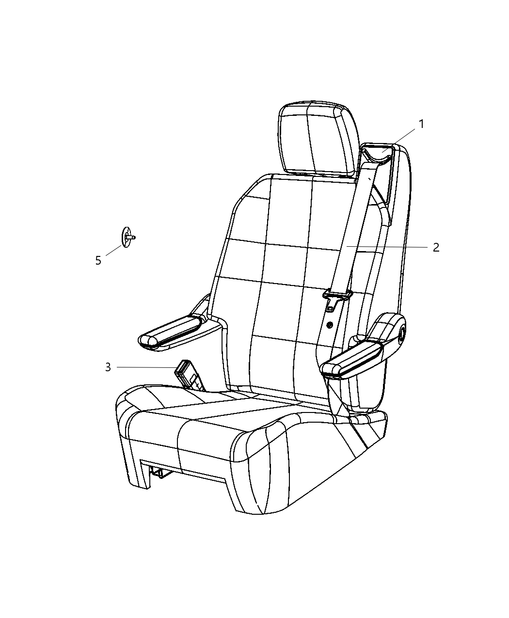 Mopar 1JX90ES3AB Seat Belt Swivel Seat