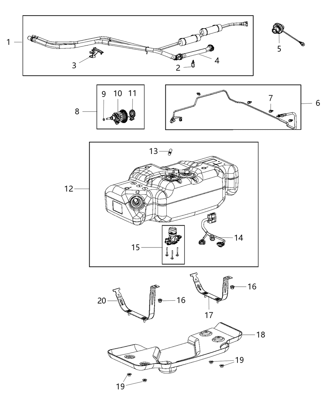 Mopar 68161465AA Clip 2 Way Fuel Bundle