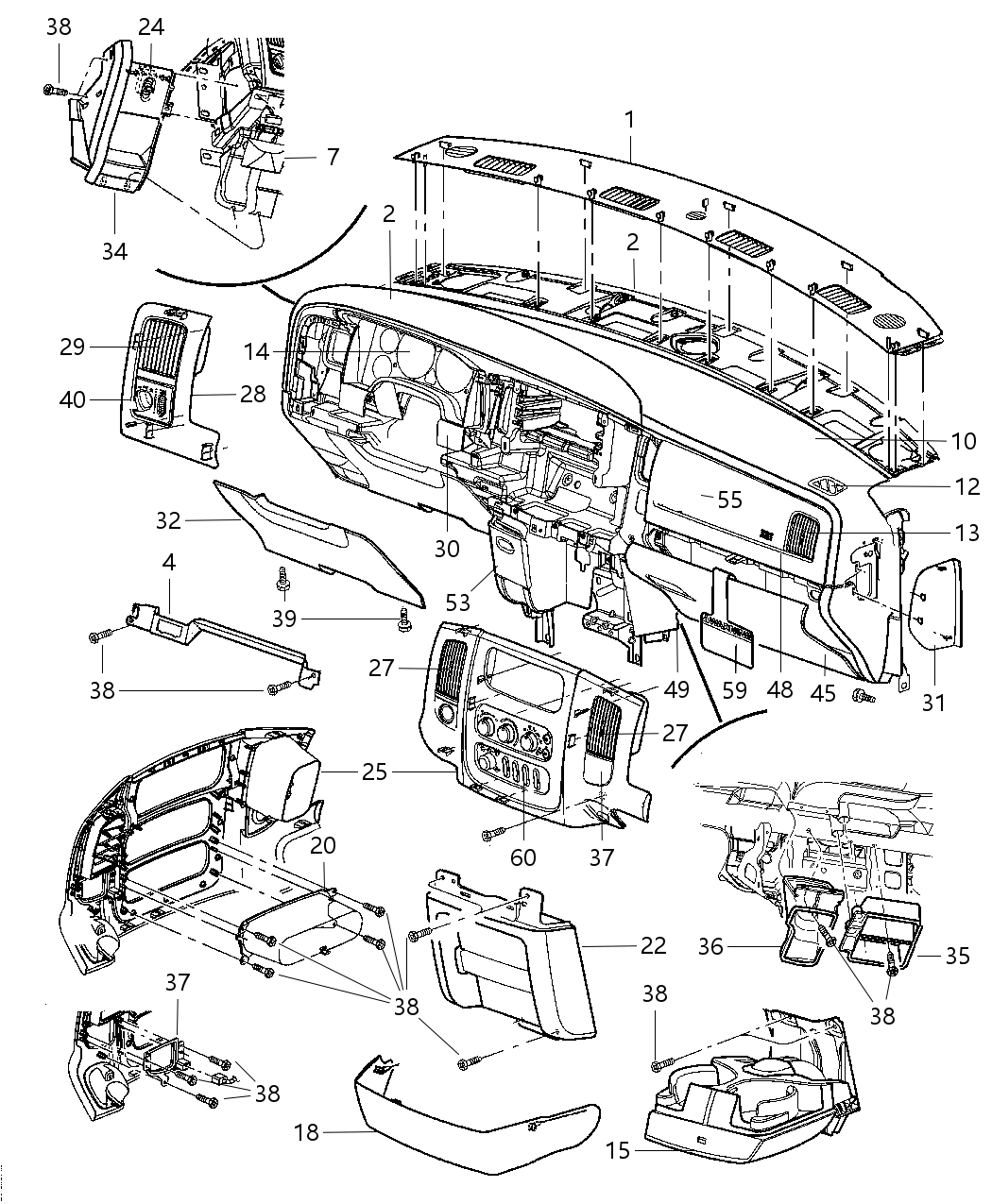 Mopar 5080588AA Instrument Panel Bracket