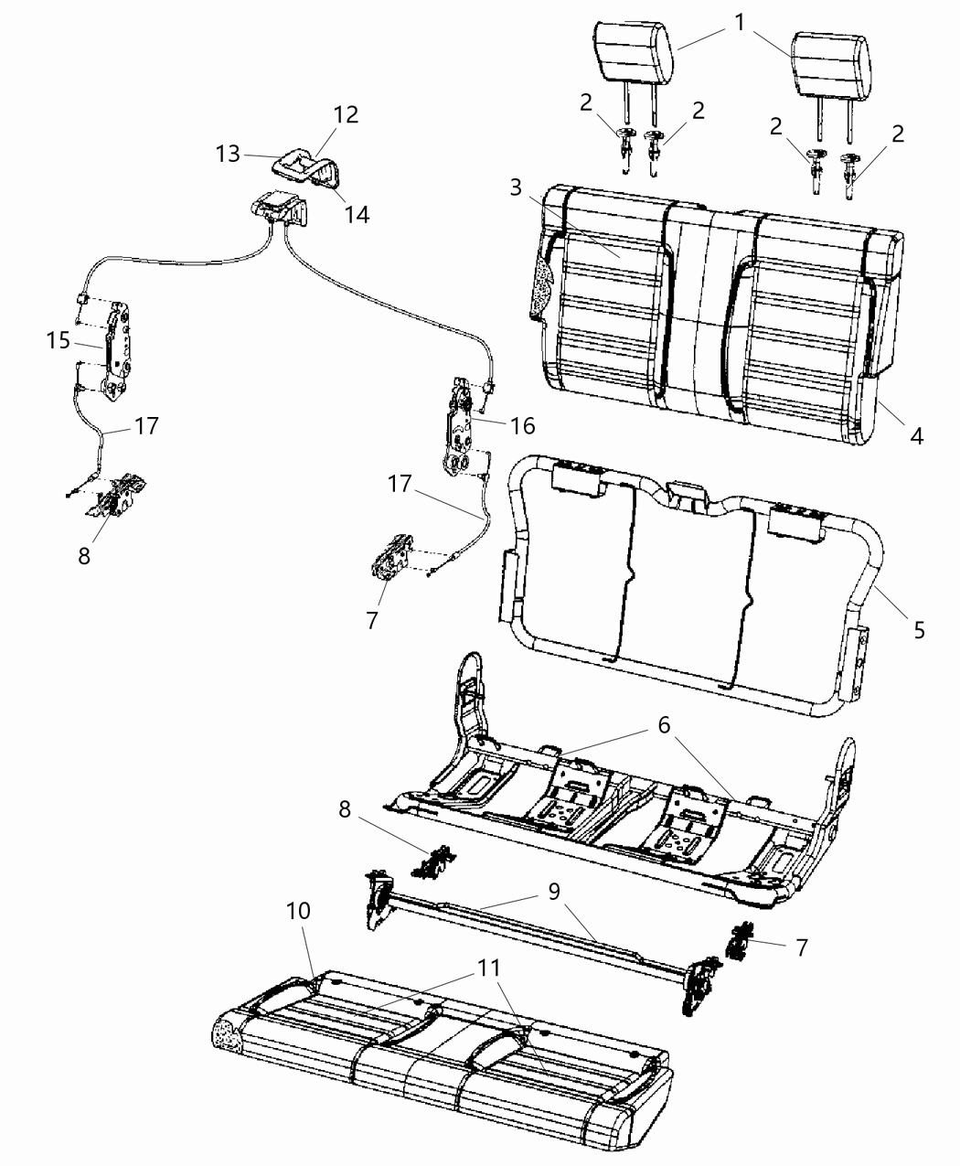 Mopar 68036473AA Strap Seat Pull Seat Release