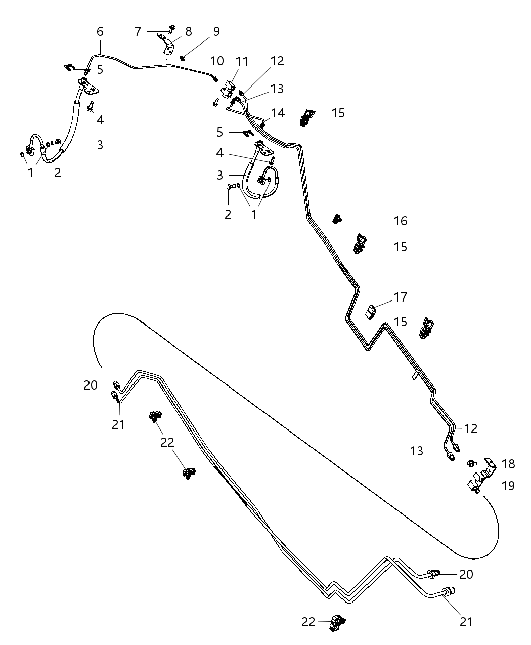 Mopar 52855916AA Tube Brake Hydraulic Control Unit To Junction Block Right