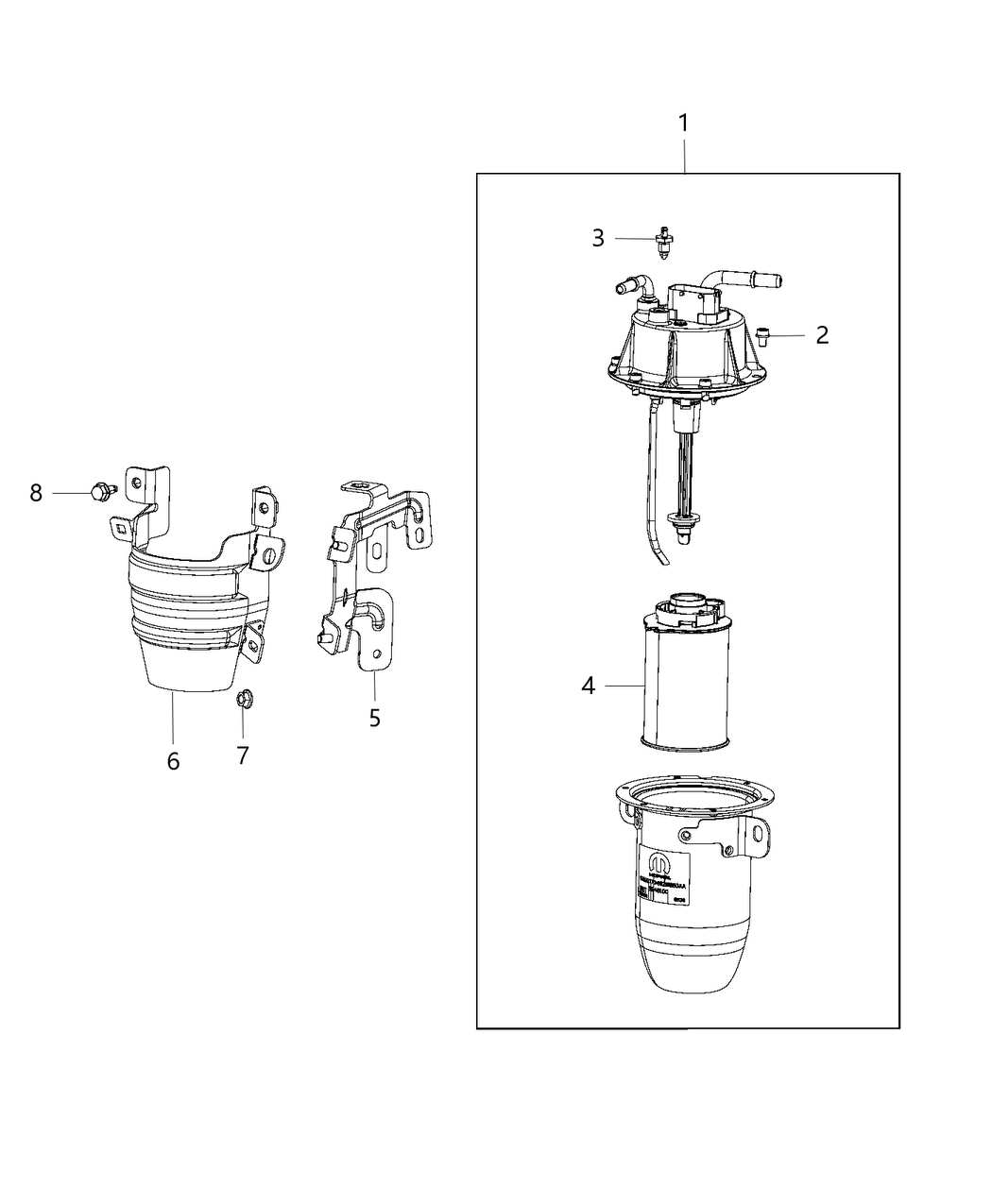 Mopar 68365076AA Shield Fuel Filter