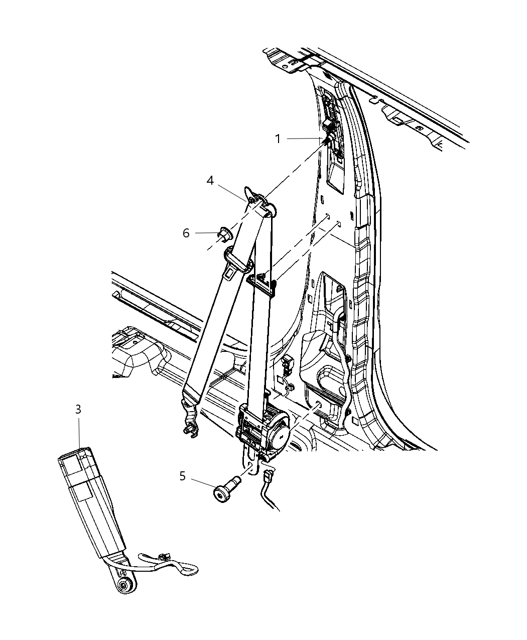 Mopar 4610241AA Adjuster Seat Belt Turning Loop
