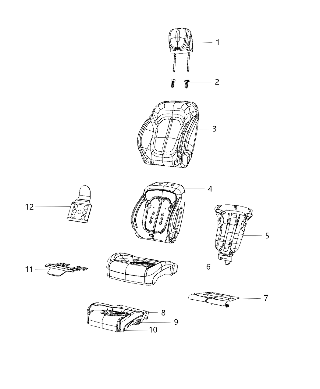Mopar 68260868AC Module Kit Occupant Classification, Passenger Seat Foam