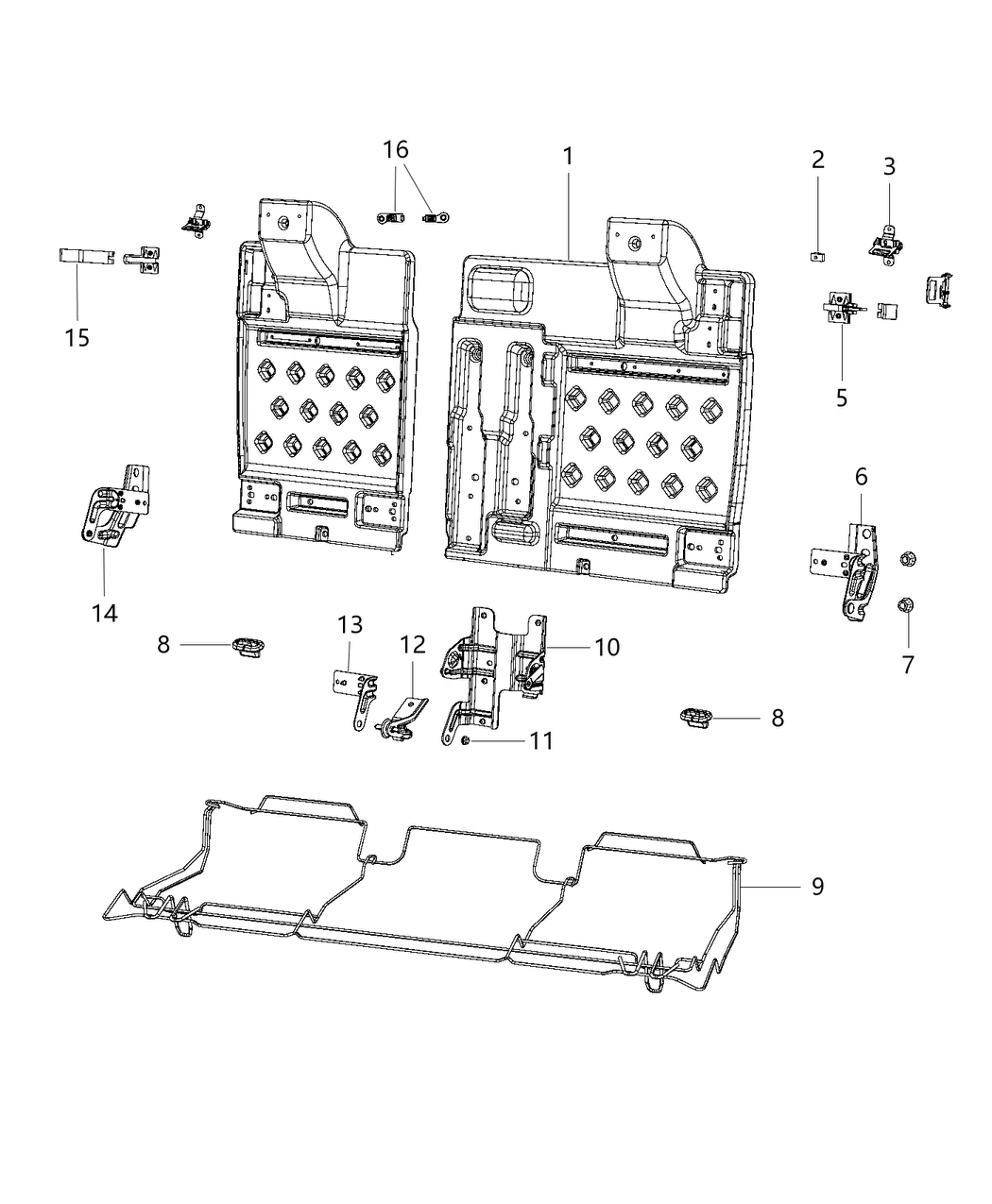 Mopar 68110215AA Bracket Seat Armrest Support/Left Inboard