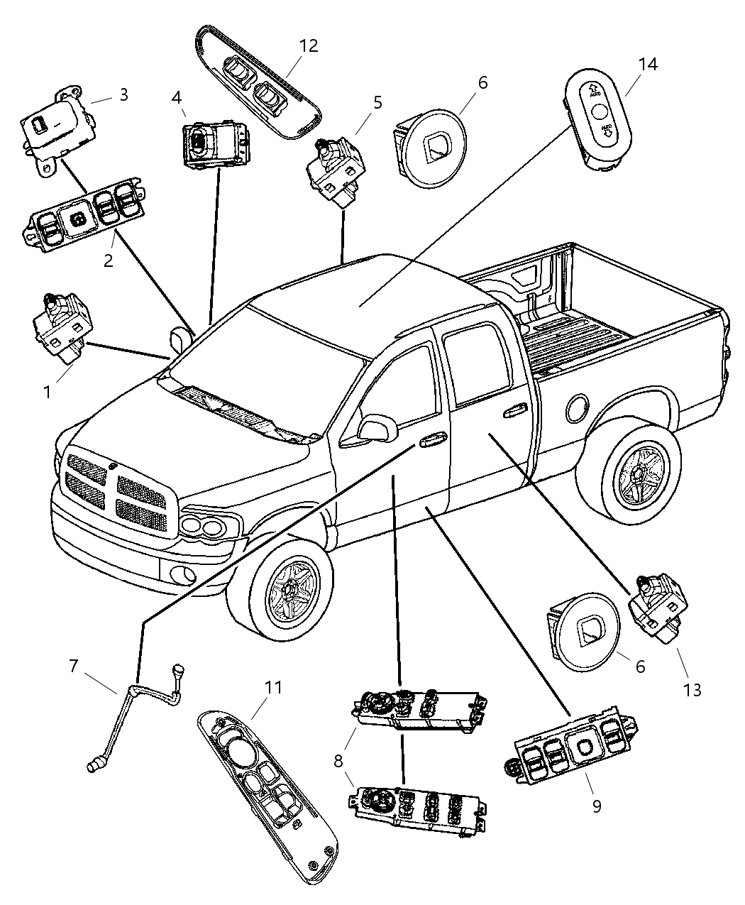 Mopar 5KL141L2AA Switch Sunroof