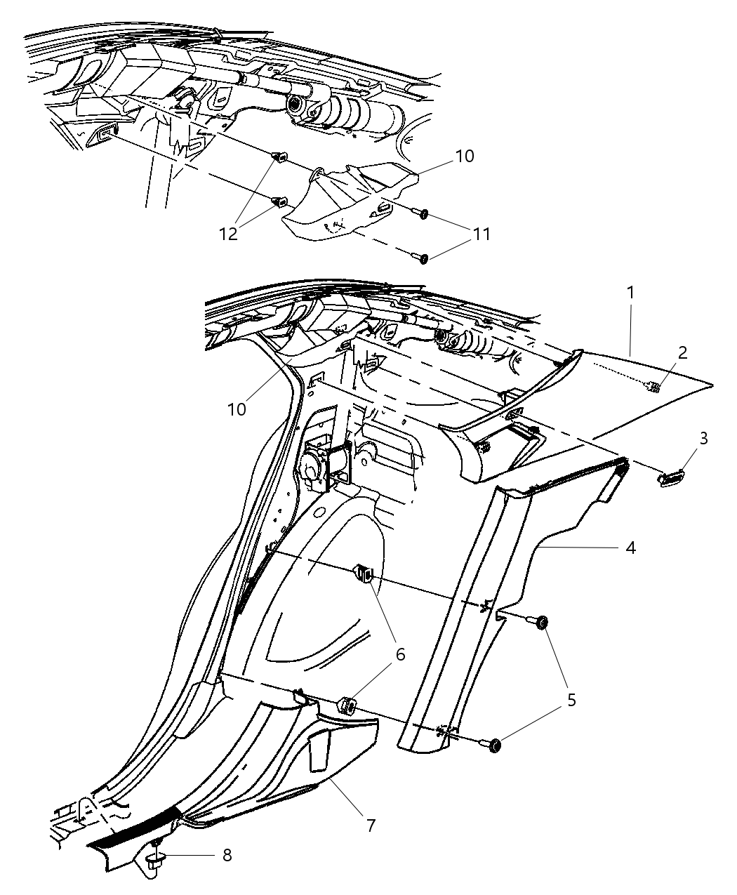 Mopar UM51XDBAE Panel Quarter Trim