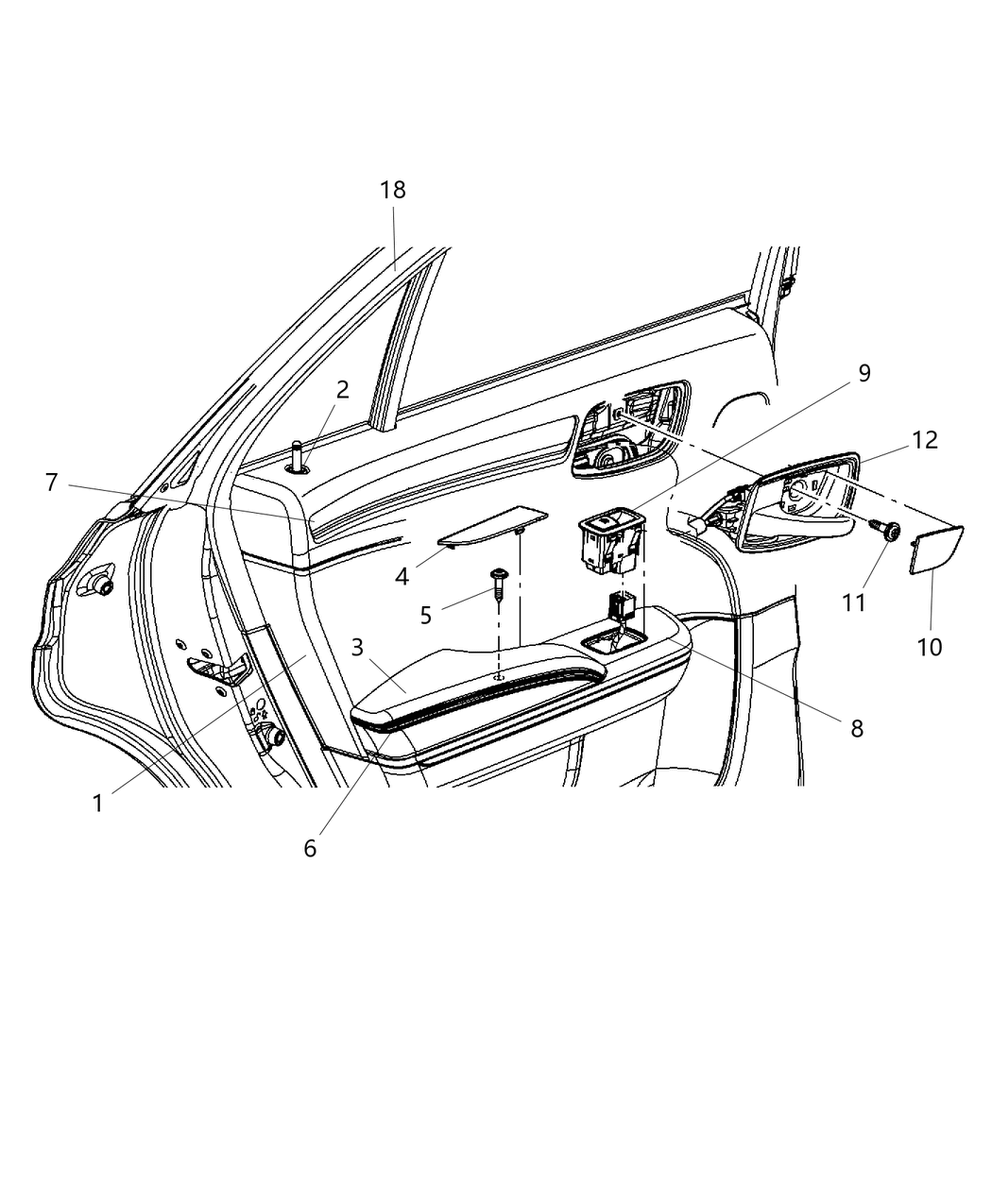 Mopar 5PG071C3AD Panel Assembly Rear Door Trim