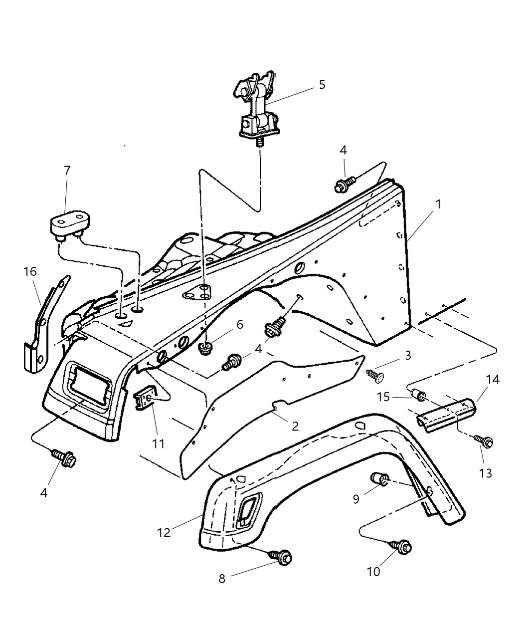 Mopar 5KC27AJ7AB Extension Fender