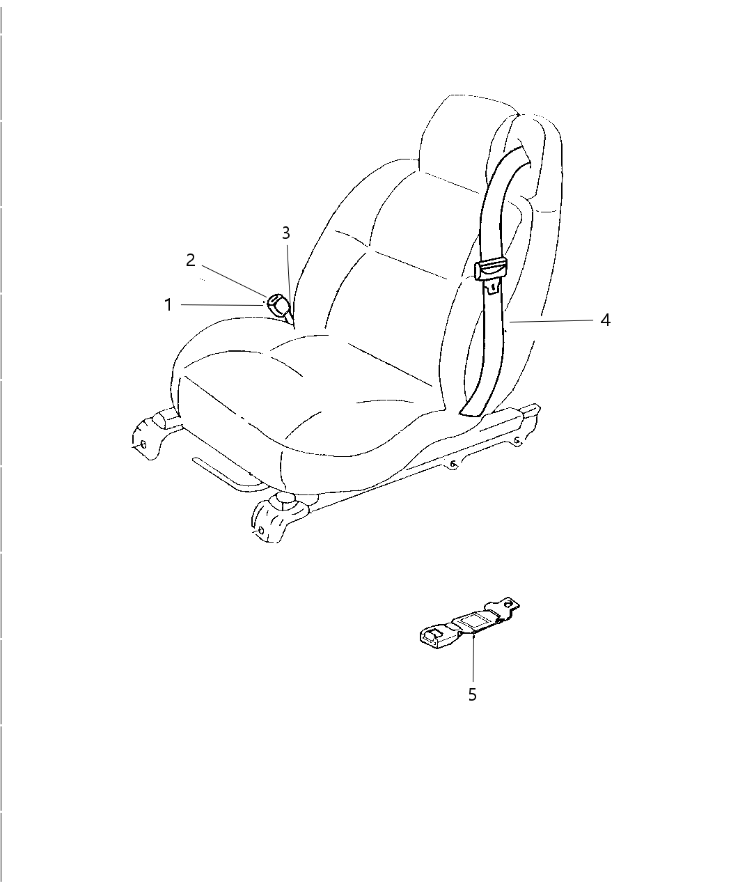 Mopar YP411L2AD Seat Belt Front Inner