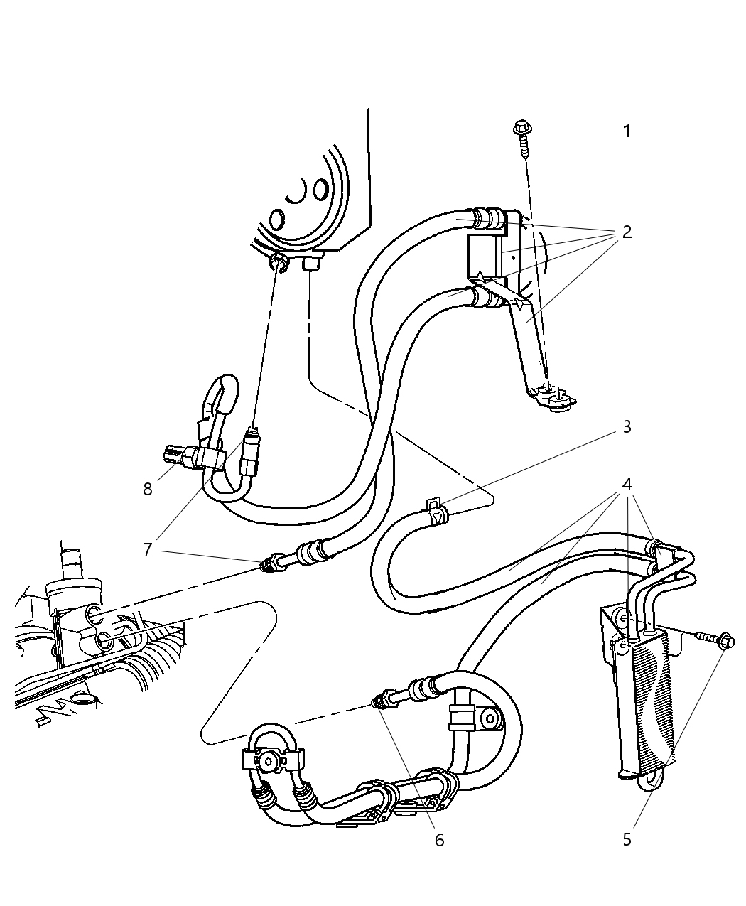 Mopar 52129073AA Hose Power Steering Return