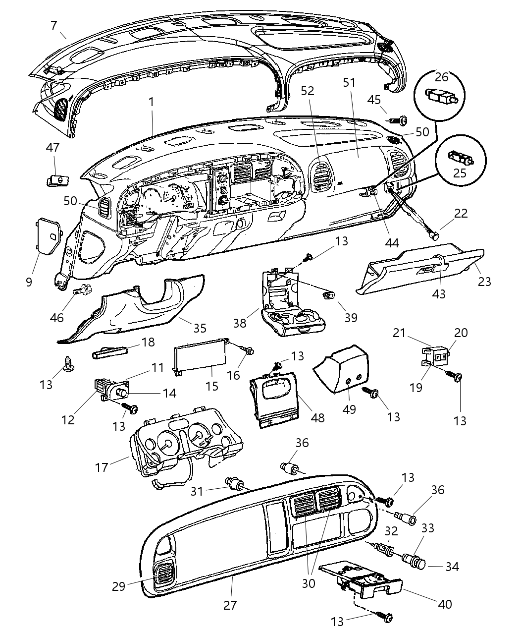 Mopar 5GK52AAAAA Cluster Bezel