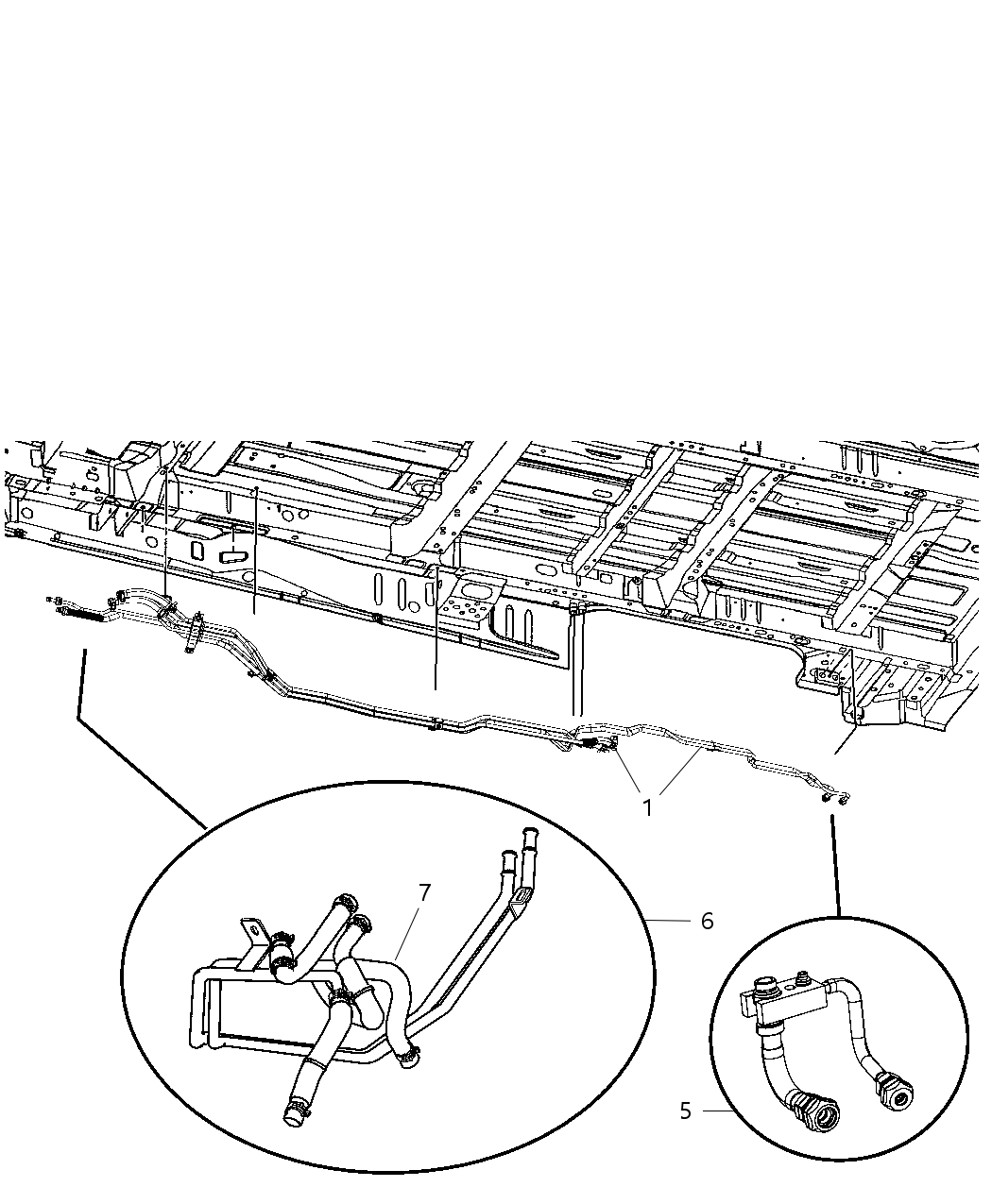 Mopar 5183255AA Line A/C & Heater Underbody, Rear