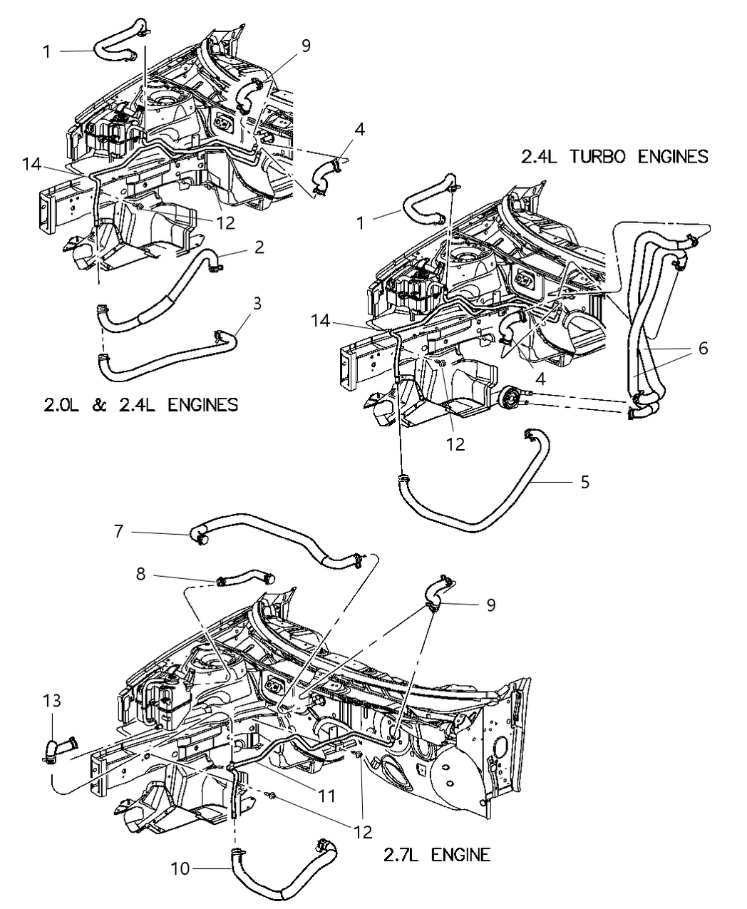 Mopar 4596704AC Hose Heater Core Inlet