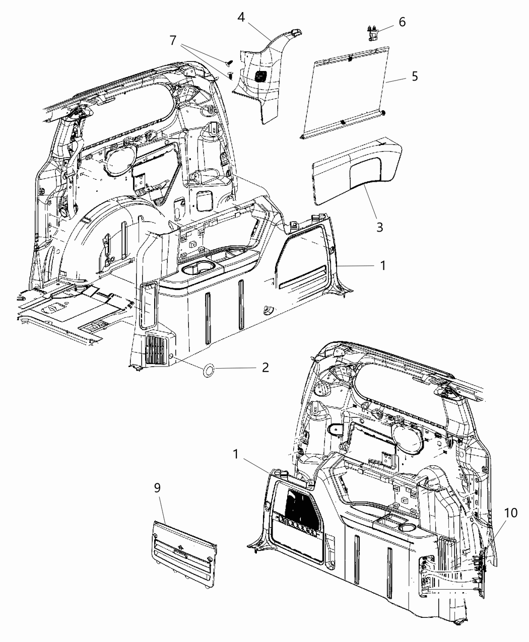 Mopar ZR16ES3AG Molding D Pillar