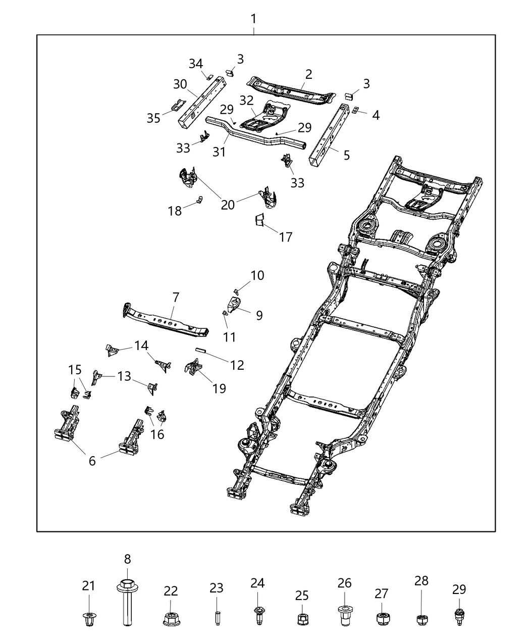 Mopar 68351110AD Frame Assembly Chassis