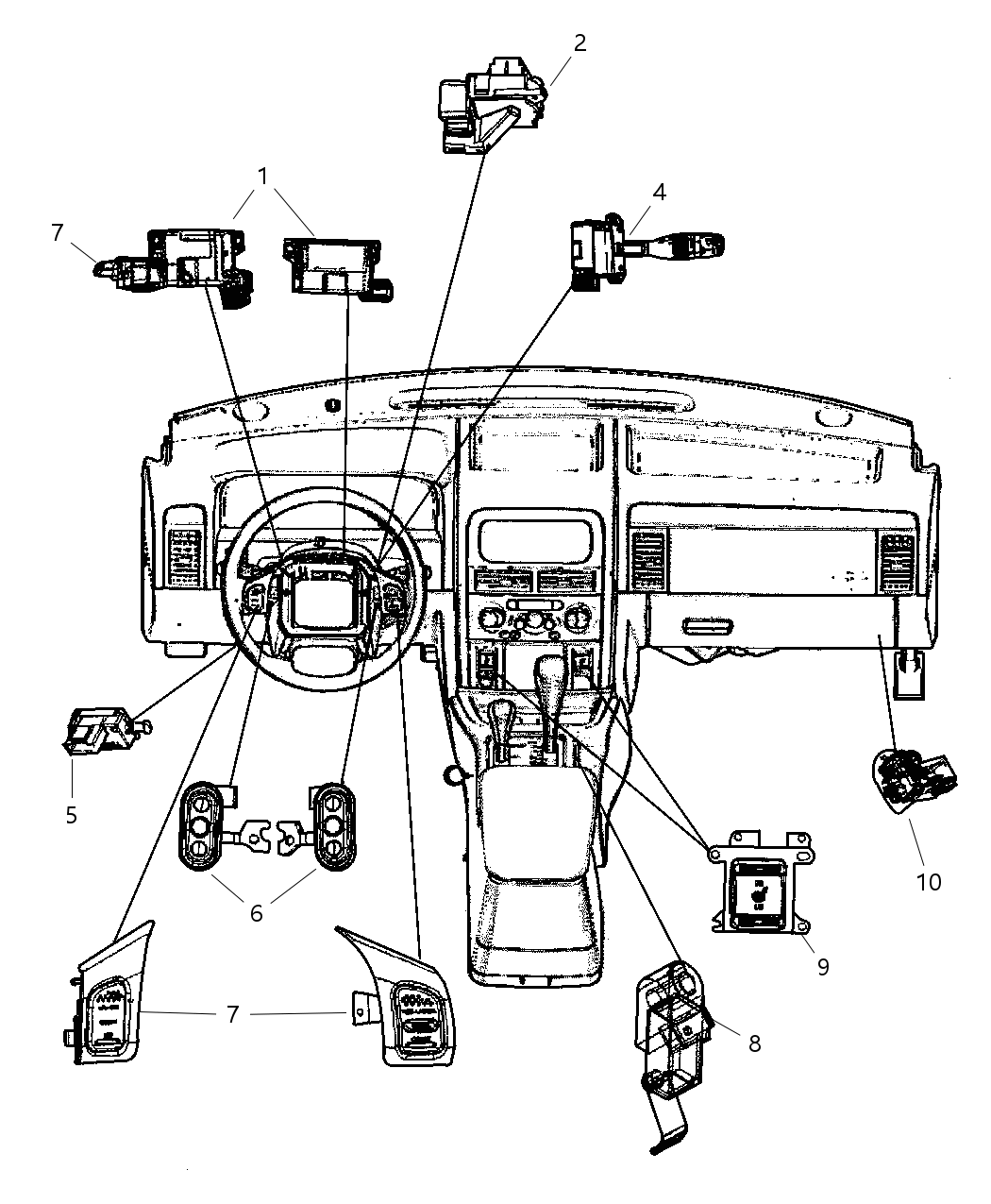 Mopar 5HU331L8AB Switch Adjustable Pedals