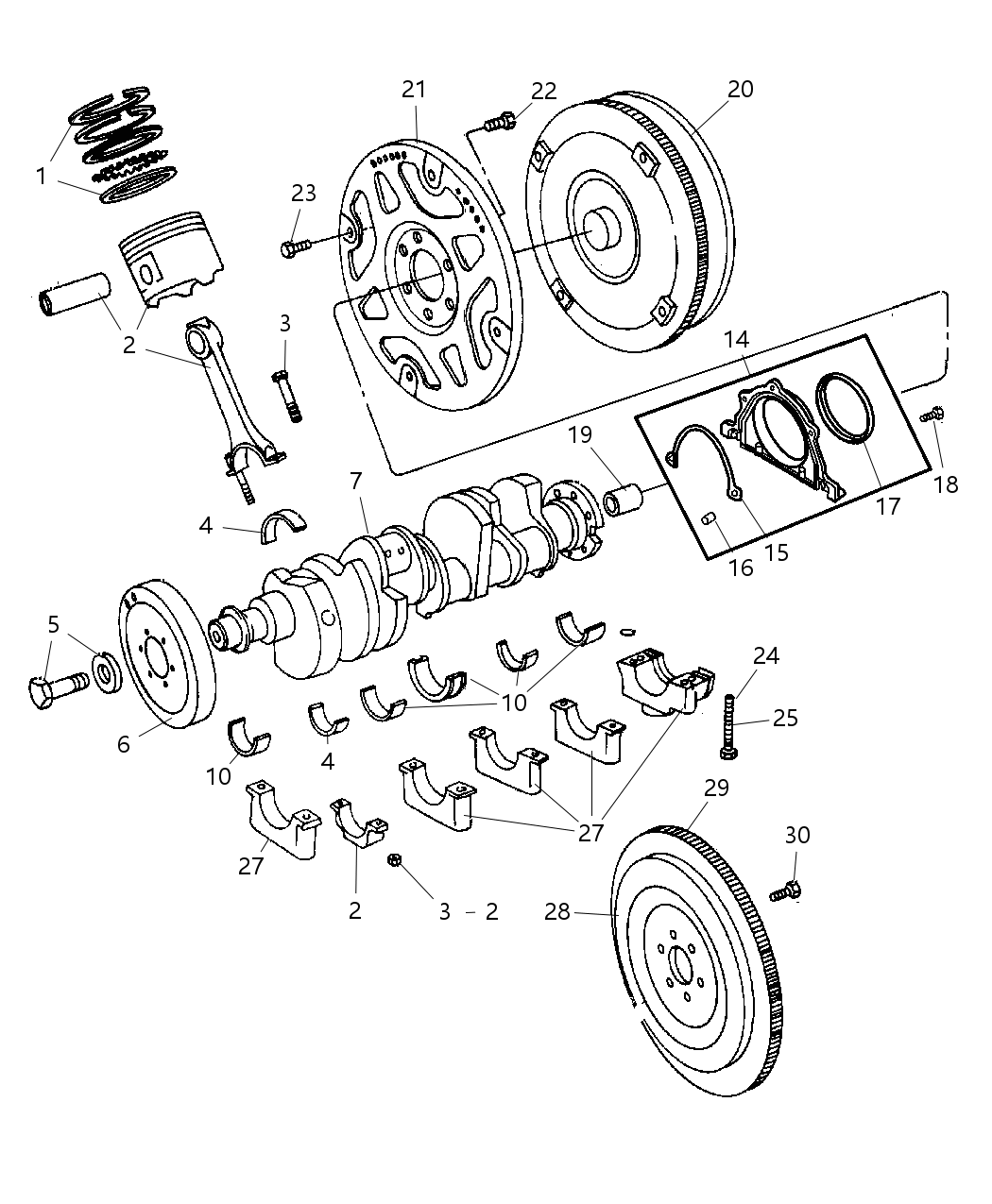 Mopar 53021339AB Gasket Rear Crankshaft Oil Seal in Retainer Package