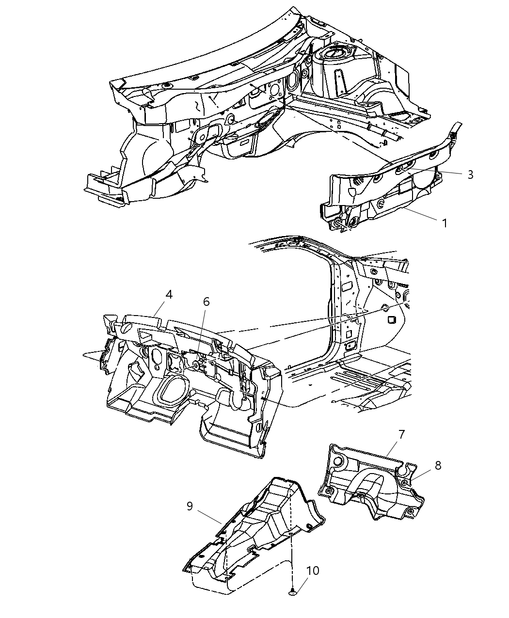 Mopar 5054856AD Silencer Dash Panel - Engine Compartment