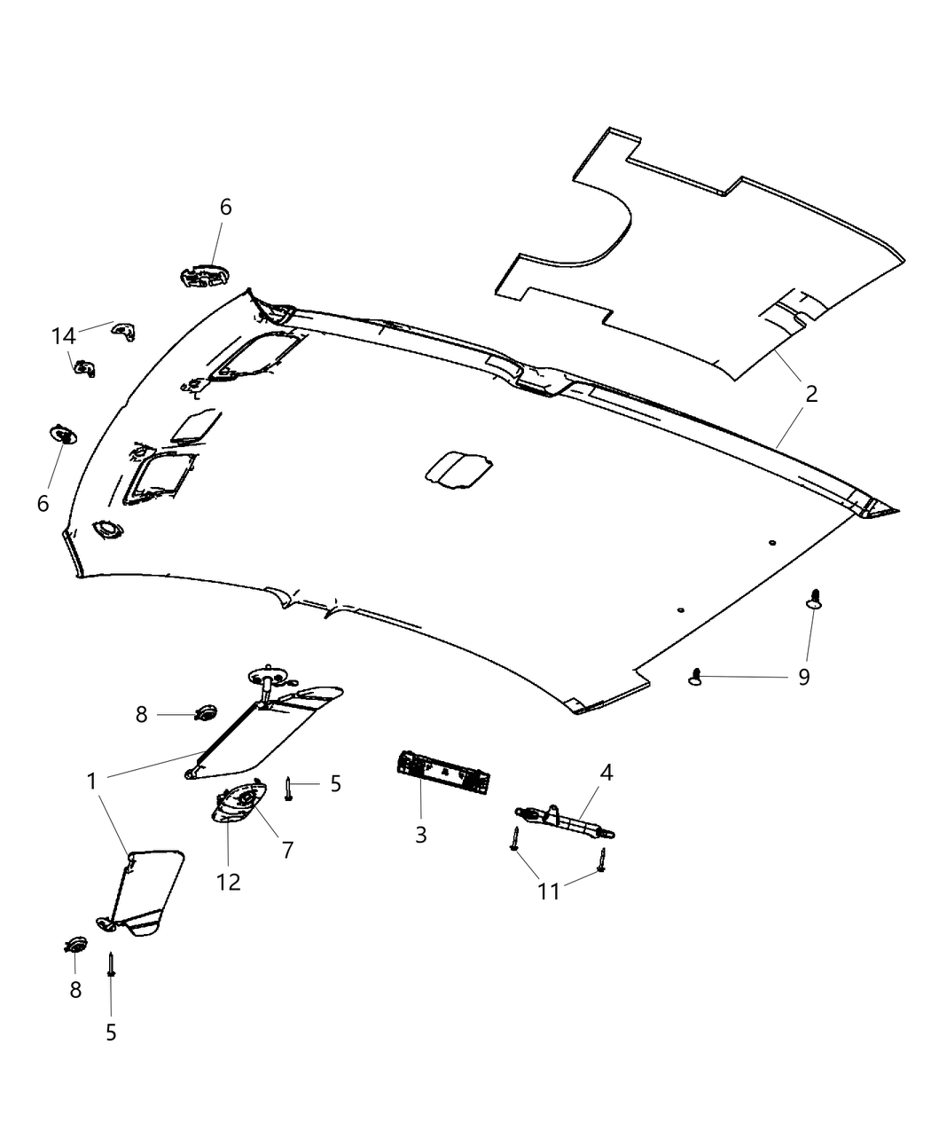 Mopar 1VK33HL1AA Headliner