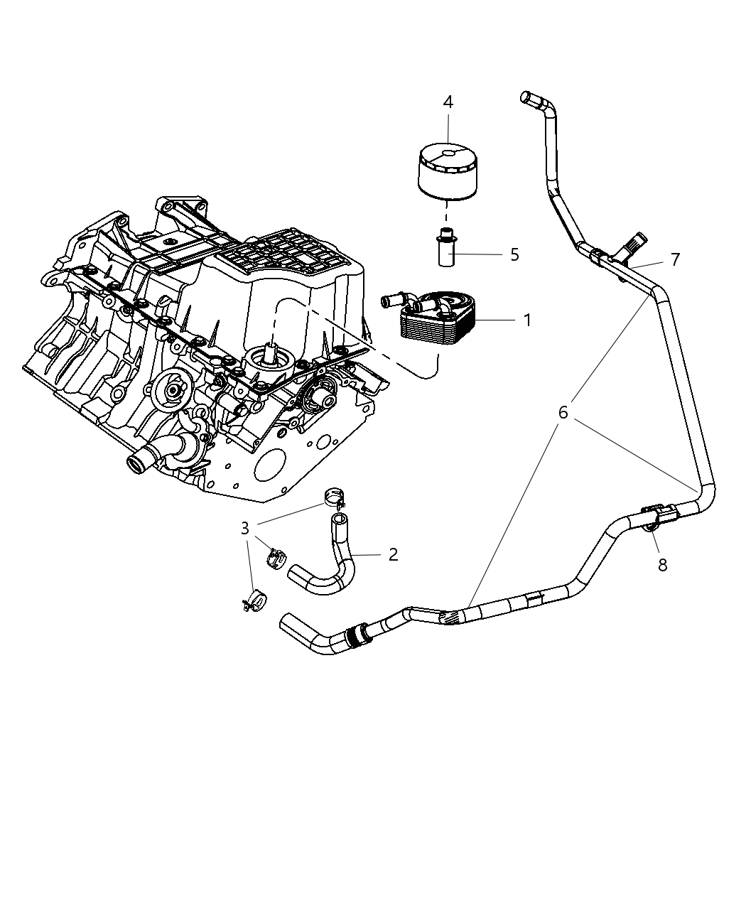 Mopar 4677610AC Hose And Tube Heater Return