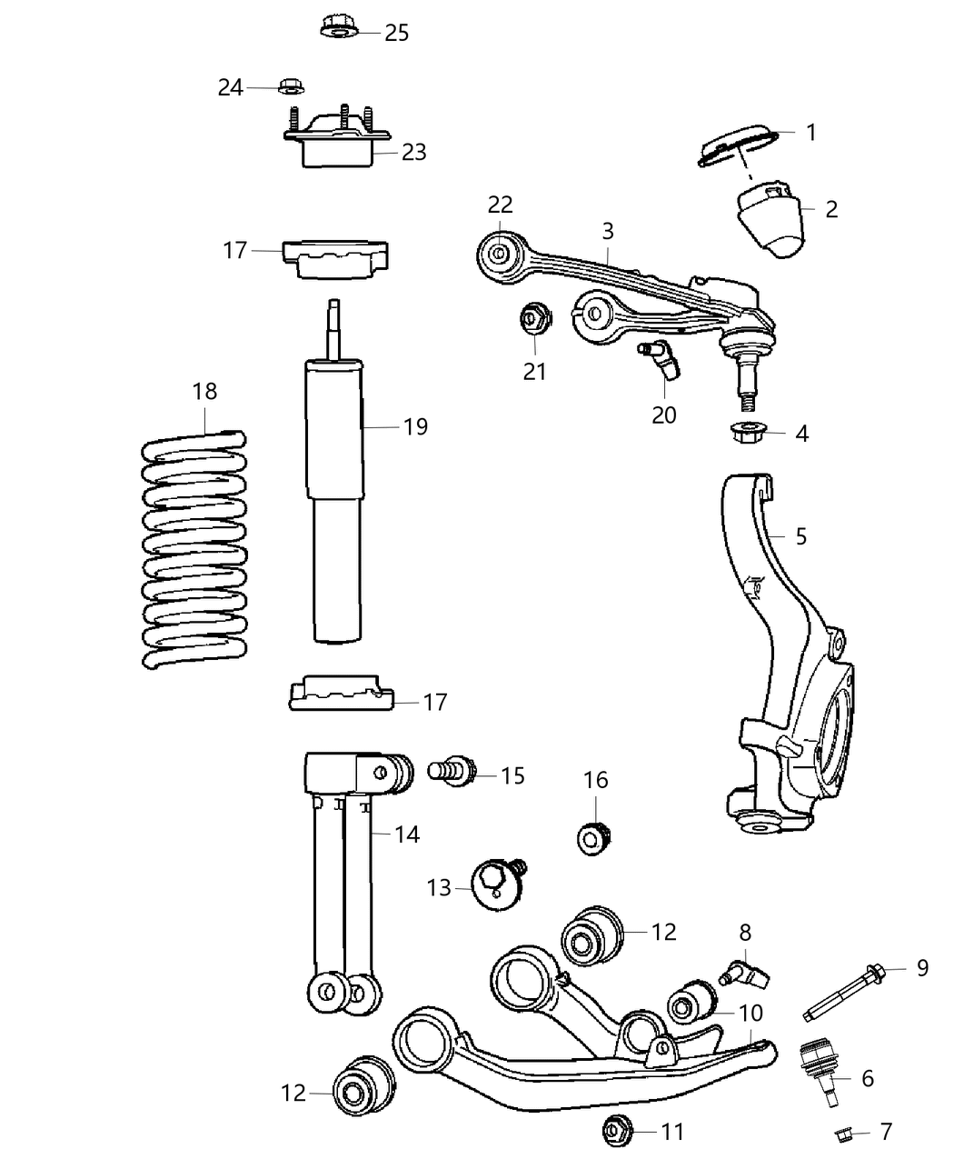 Mopar 2AMST021AA Shock Absorber Kit Suspension Front