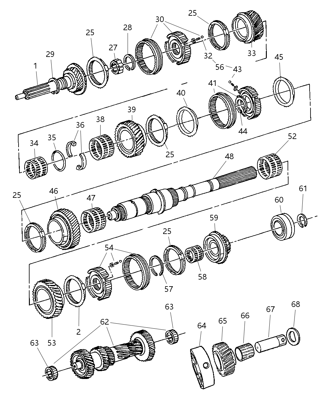 Mopar 5013410AA Needle Bearing Input Shaft