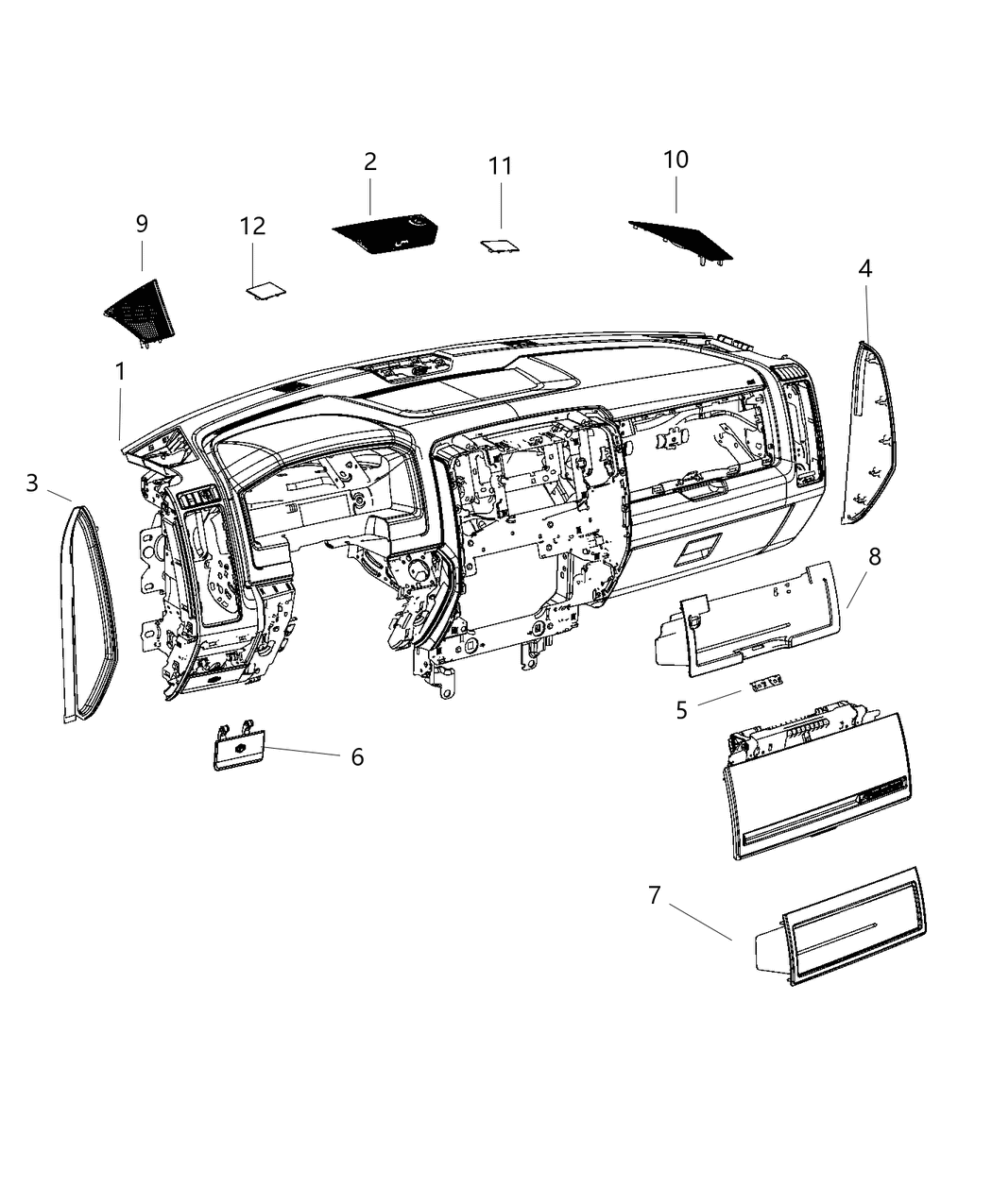 Mopar 5MY12GT5AA Instrument Panel Base Panel