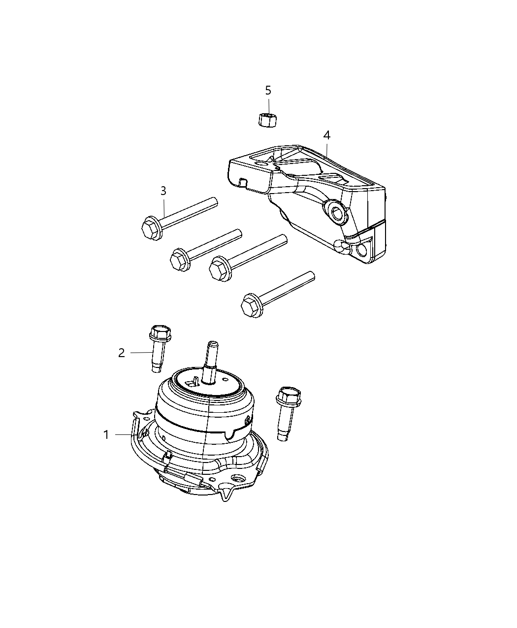 Mopar 68089769AA Isolator Engine Mount Left