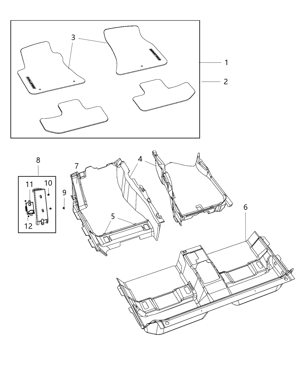 Mopar 6DW64DX9AA Carpet Front Floor